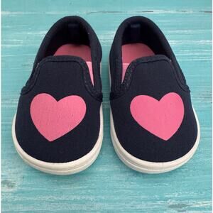 Carters Toddler Heart Slip-On Sneakers Navy size 4